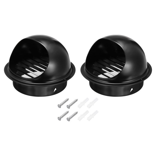 Uxcell Cubierta Redonda de Ventilación, Salida de Escape de Ventilación de Sofito Louvered para Pared Exterior para HVAC 7 Pulgadas Negro
