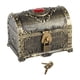 thumbnail image 4 of Cofre Pirata Baúl Tesoro Infantil Caja Joyería Decorativa con Cerradura Estilo Antiguo Multifuncional para Regalar Cumpleaños Decoración Casa Oficina Bronce, 4 of 5