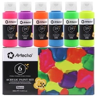 Pintura Acrílica Artecho Neon 6 Colores 59 Ml Para Decoración