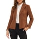 thumbnail image 1 of INSPIRE CHIC Chaqueta de Trabajo para Mujer de Imitación de Gamuza con Solapa y Mangas Largas Talla L Caramelo, 1 of 6