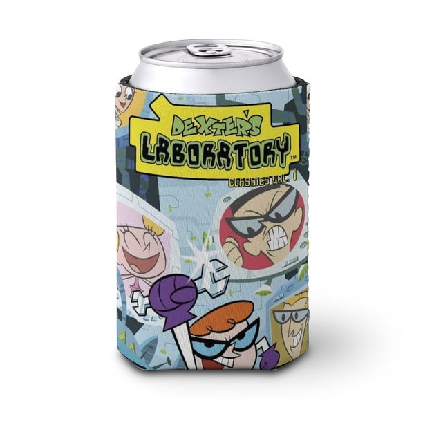 El Laboratorio de Dexter Funda enfriadora de latas, aislante de bebidas para mantener frías o calientes, funda térmica plegable para latas, portabebidas reutilizable