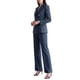 thumbnail image 4 of INSPIRE CHIC Conjunto de Traje de Pantalón de 2 Piezas para Mujer, Blazer de Doble Botonadura de Manga Larga, Pantalones Grandes Azul Marino, 4 of 5