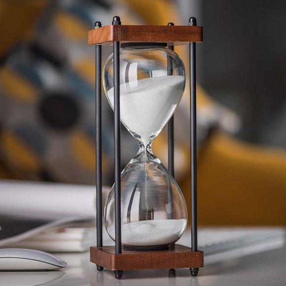 Reloj de arena SAMLONG de 30 min Decorativo en Madera Blanca