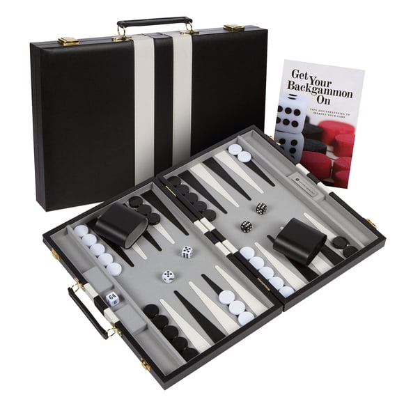 Set de backgammon Get The Games Out Top, talla de viaje, negro