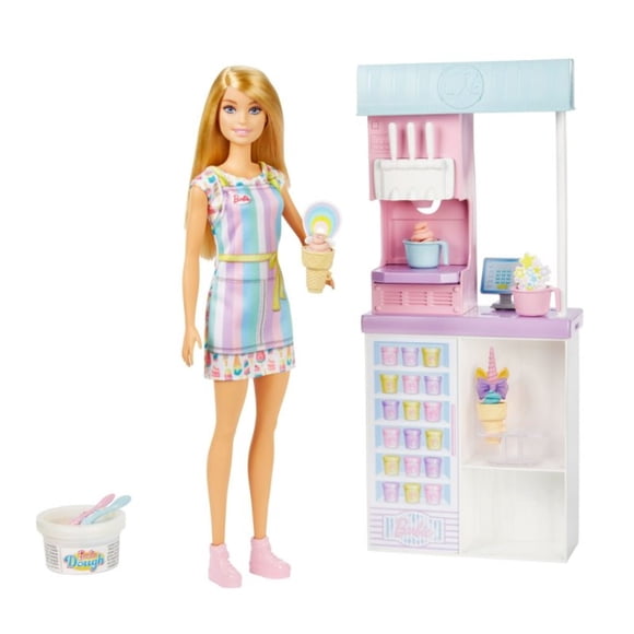 Barbie Profesiones Set de Juego Heladería con Muñeca 4 años+