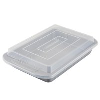 Bandeja Antiadherente Farberware Con Tapa, 23 X 33 Cm, Color Gris
