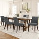 thumbnail image 1 of Set de 6 sillas de comedor tapizadas COLAMY con patas de madera, gris, 1 of 5