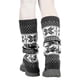 thumbnail image 4 of Calentadores de piernas de punto para invierno, con lazo blanco, calcetines largos sin pies, cálidos y navideños, mangas altas para mujer, 4 of 5