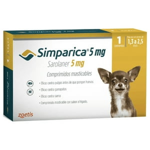Zoetis - Antiparasitario Simparica Para Perros De 1.3 A 2.5 Kg.