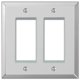 thumbnail image 1 of Placa de pared Amerelle Mirror para doble interruptor tipo rocker, transparente, 13 x 1 x 13 cm, 1 of 2