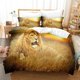 thumbnail image 1 of Black Lion Series Wild Animal Print Quilt Duvet Cover Set Children Bedding3-Piece Bedding Set, 1 of 5