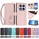 thumbnail image 4 of Funda Cartera Trébol para Xiaomi Redmi Note 14 Pro 4G con Ranuras Tarjetas y Carga Inalámbrica Rosa, 4 of 6