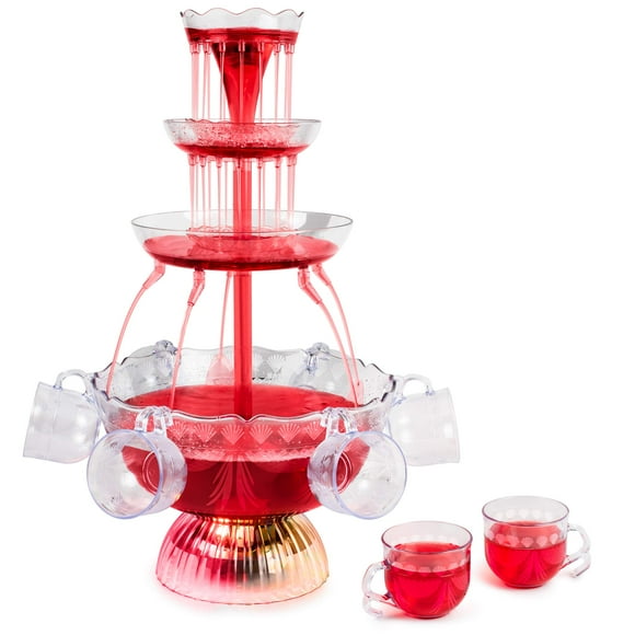 Party Fountain Nostalgia LPF230, lámpara de 3 niveles, 5,7 L, con tazas