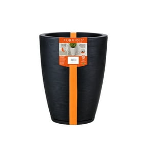 Macetero Floridis Negro Amsterdam 44Cm Alto Con Plato