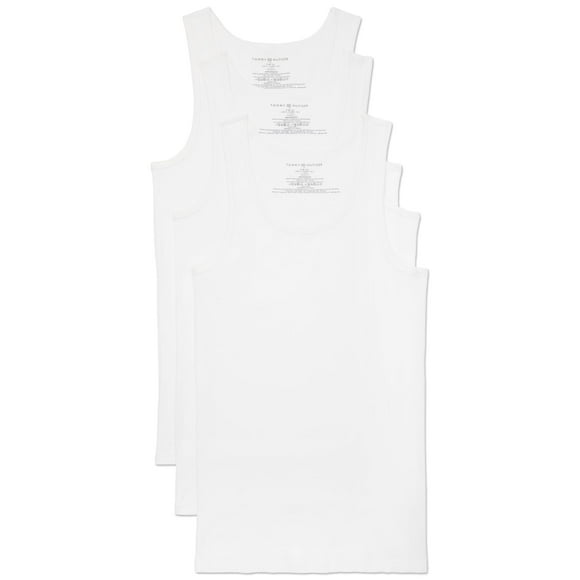 Pack de 3 camisas Tommy Hilfiger de algodón para hombre, color blanco, talla L
