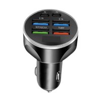 Bothyi - Adaptador De Cargador De Coche De 120W, Accesorios Para Automóviles Seguros 12V-24V Dc 6 En 1 Puertos Múltiples