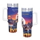 thumbnail image 4 of Los Inseparables Vaso aislado de acero inoxidable con asa, diseño temático, regalo para familia, amigos y fans; incluye pajita y encaja en el portavasos estándar, 40 oz, 4 of 6