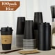 thumbnail image 3 of Vasos desechables de papel para beber, 16 oz, paquete de 100 con tapas y pajitas, 3 of 7