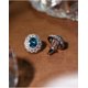 thumbnail image 4 of Aretes de Botón Azules con Forma Ovalada Simulada para Mujer con Acabado Cepillado Elegantes Aretes de Botón de Plata Esterlina Aretes de Botón de Diamante Simulado con CZ para Mujer, 4 of 6