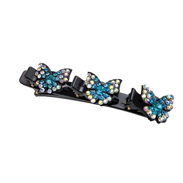 Elegant Sparkling Rhinestone Crystal Butterfly Barrette Hair Clips for Women and Girls - Perfect for Side Hair and Bangs