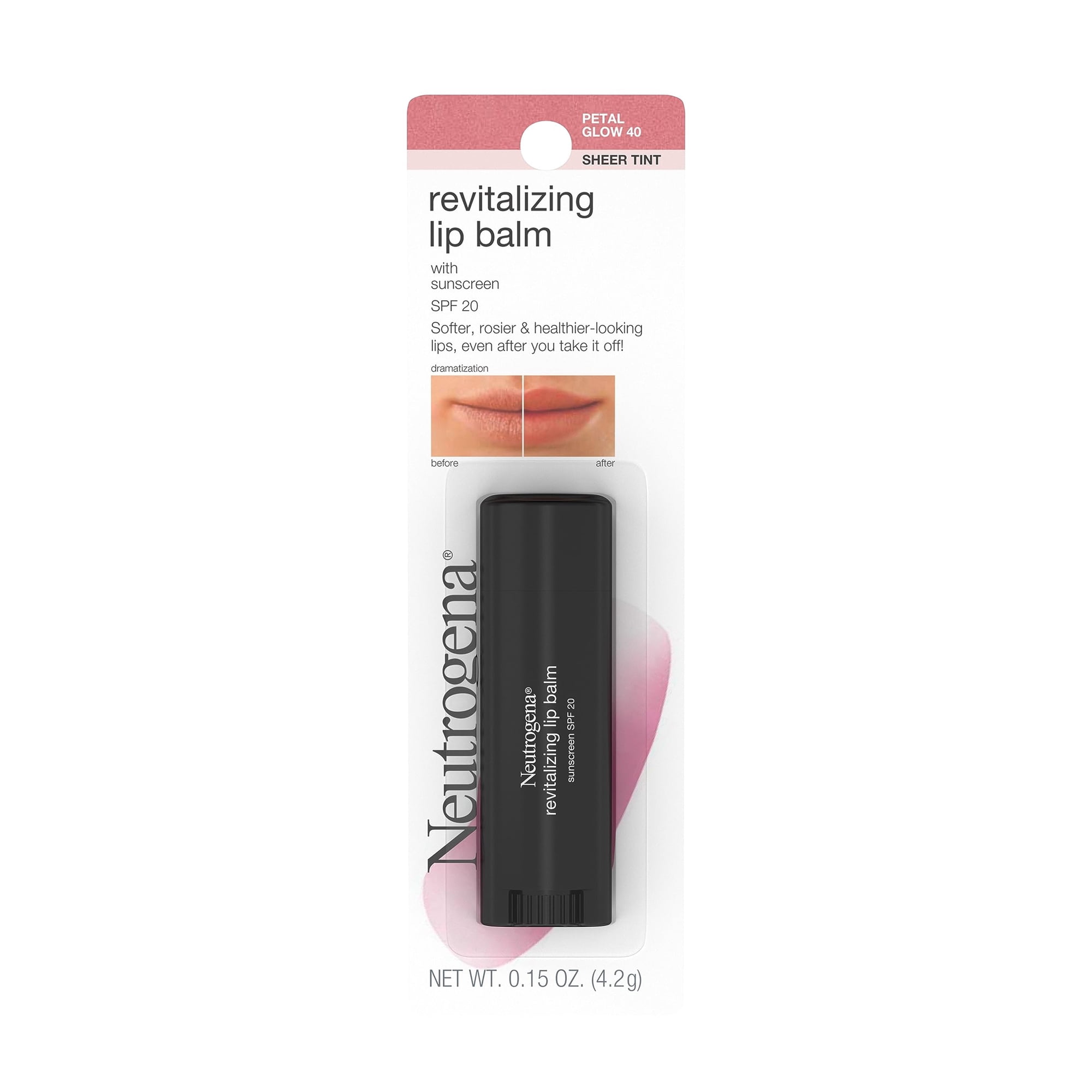 Bálsamo Labial Neutrogena Revitalizing Con Protector Solar Spf 20, 4.4 Ml Petal