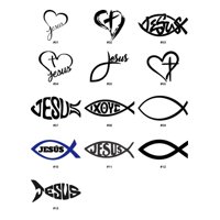 Rienda Libre - Sticker Jesús Ictus Religión Sigma Lunada Auto Camioneta