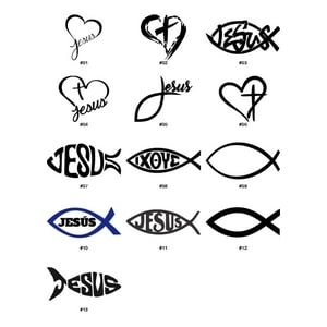 Rienda Libre - Sticker Jesús Ictus Religión Sigma Lunada Auto Camioneta