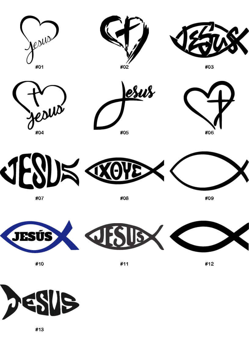 Rienda Libre - Sticker Jesús Ictus Religión Sigma Lunada Auto Camioneta