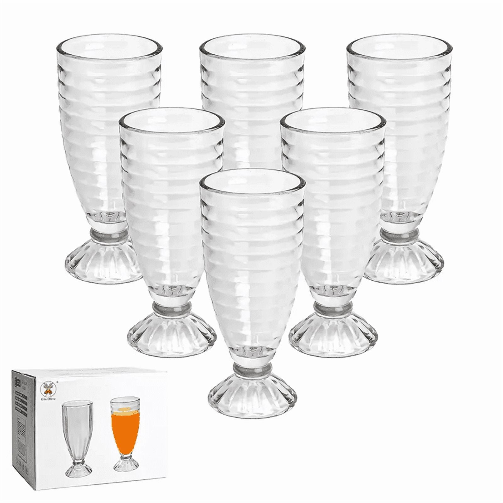 Wakeshome - Juego 6 Copas Para Malteada Batido Copa Helado Vintage 370ml