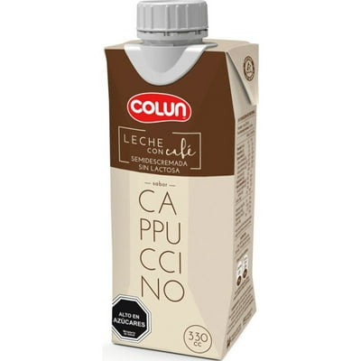 Leche Con Café Semidescremada Sin Lactosa Cappuccino 330 Ml Colun