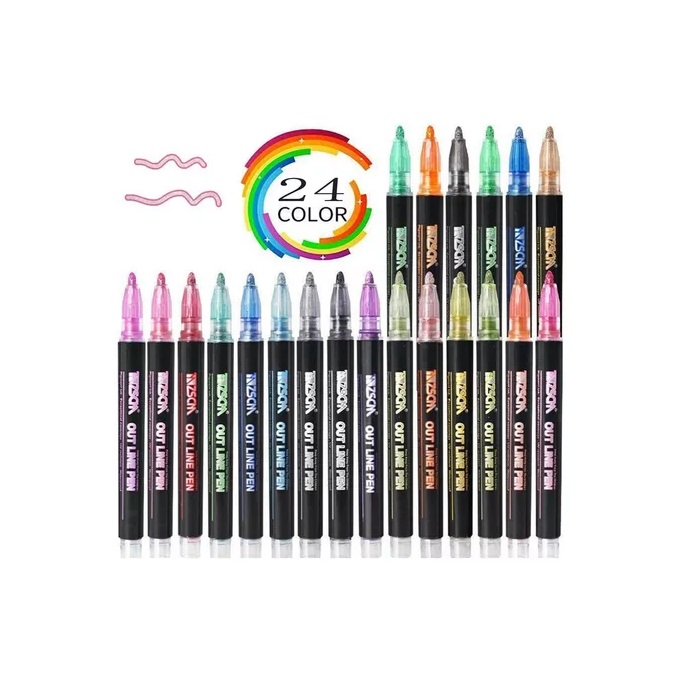 Masterprox - Rotuladores Metálicos Con Contorno 24 Colores