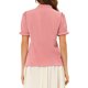 thumbnail image 3 of INSPIRE CHIC Blusas de Mujer de Color Sólido con Lazo en el Cuello, Mangas Cortas, para Regreso a Clases y Uso en el Trabajo, Rosa Camarón Talla L, 3 of 5