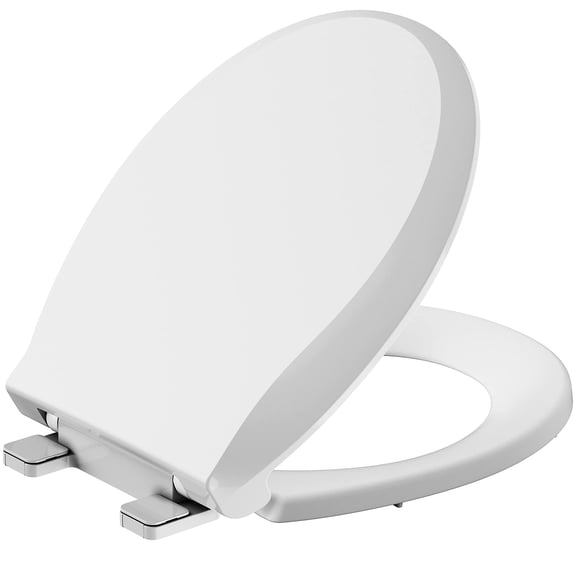 Asiento de inodoro homfan redondo de cierre suave, duradero, blanco