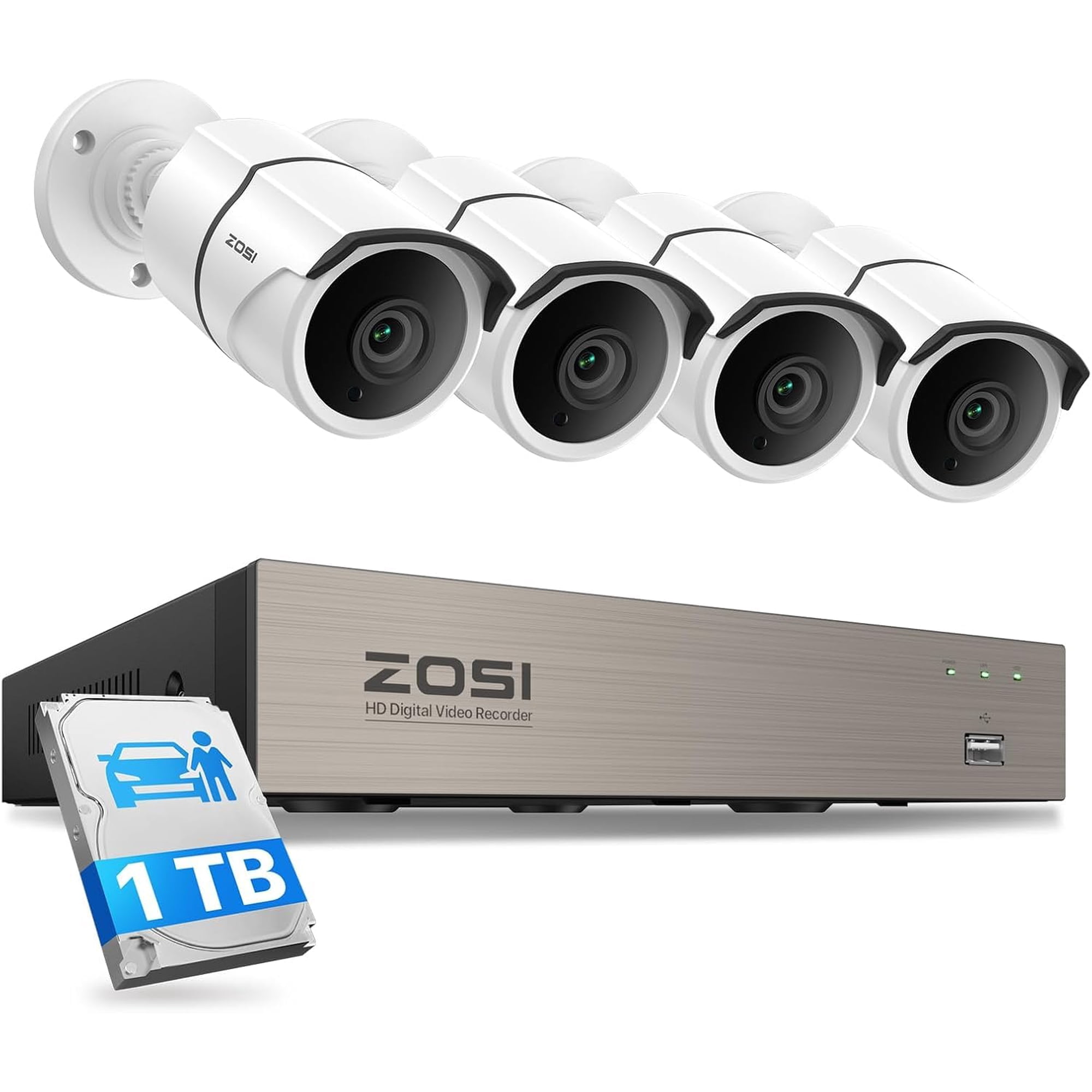 Sistema De Cámaras De Seguridad Para El Hogar Zosi 8ch 3k Lite Con 4 Cámaras