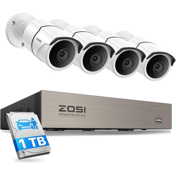Sistema de cámaras de seguridad para el hogar ZOSI 8CH 3K Lite con 4 cámaras