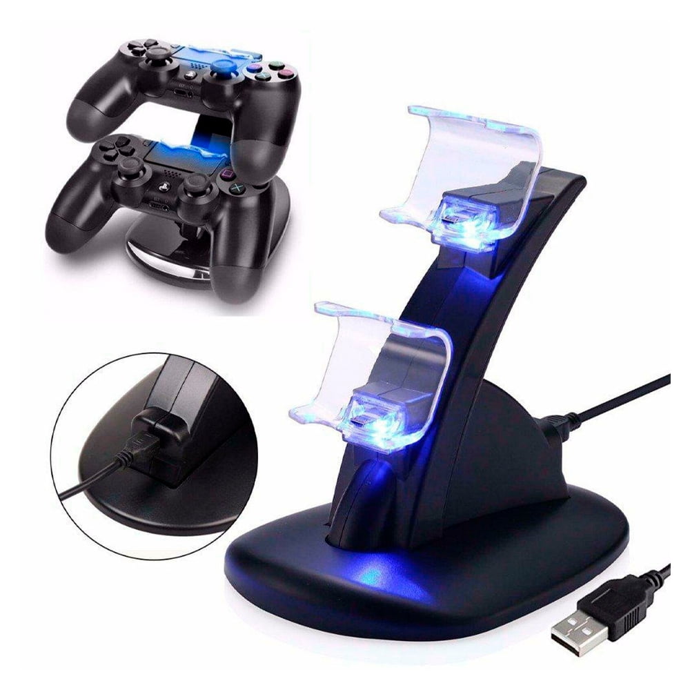 Genérico - Base Soporte Cargador Doble Dual Control Joystick Ps4
