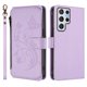 thumbnail image 2 of Funda Cartera Mariposa para [Samsung Galaxy S22 Ultra] con Soporte y Cremallera Morado claro, 2 of 6