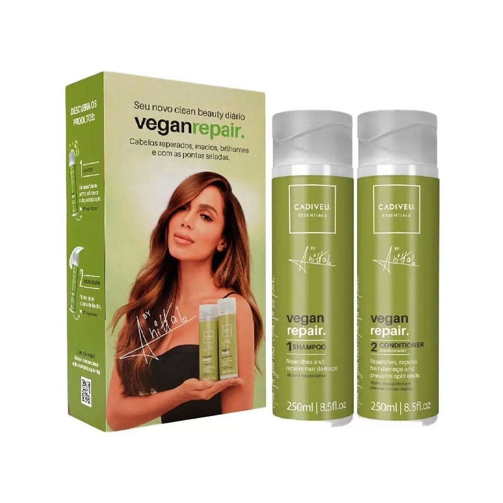 Cadiveu - Kit Vegan Repair Shampoo + Acondicionador 250ml C/u Brasil Cacau