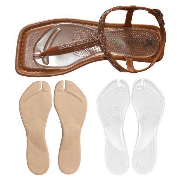 (2 Pares) Plantillas De Gel Adhesivas Con Soporte De Arco Para Sandalias Tipo Flip Flop Y De Tiras