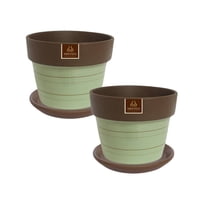 Pottery - Set De 2 Maceta Greta 22Cm Menta Y Sus Platos