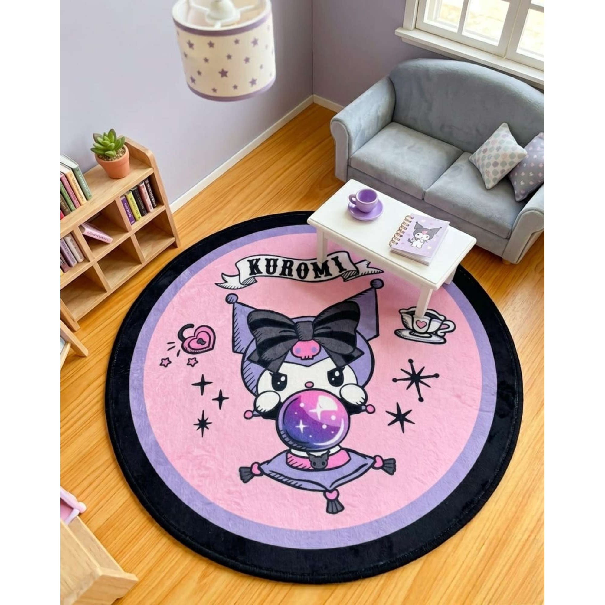 Mylhogar - Alfombra Circular Acolchada Infantil De 80cm De Kurumi