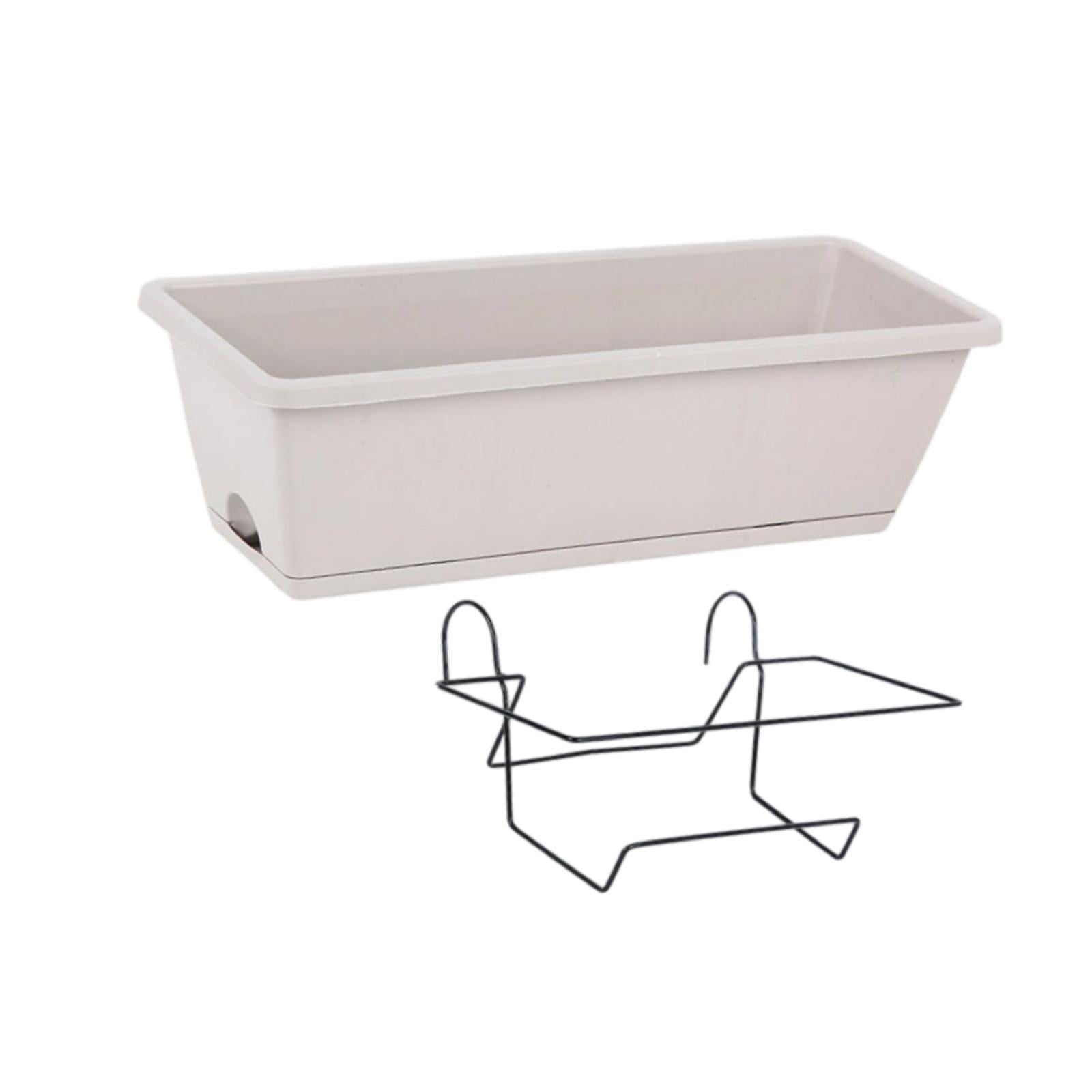 Ioensy - Maceta Colgante Para Balcón, Decoración De Jardín Exterior, Color Gris Claro