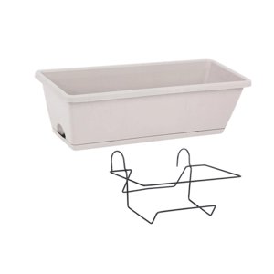 Ioensy - Maceta Colgante Para Balcón, Decoración De Jardín Exterior, Color Gris Claro