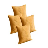 Genérico - Set De 4 Fundas De Cojin Serie Hojas 45X45 Cm Amarillo