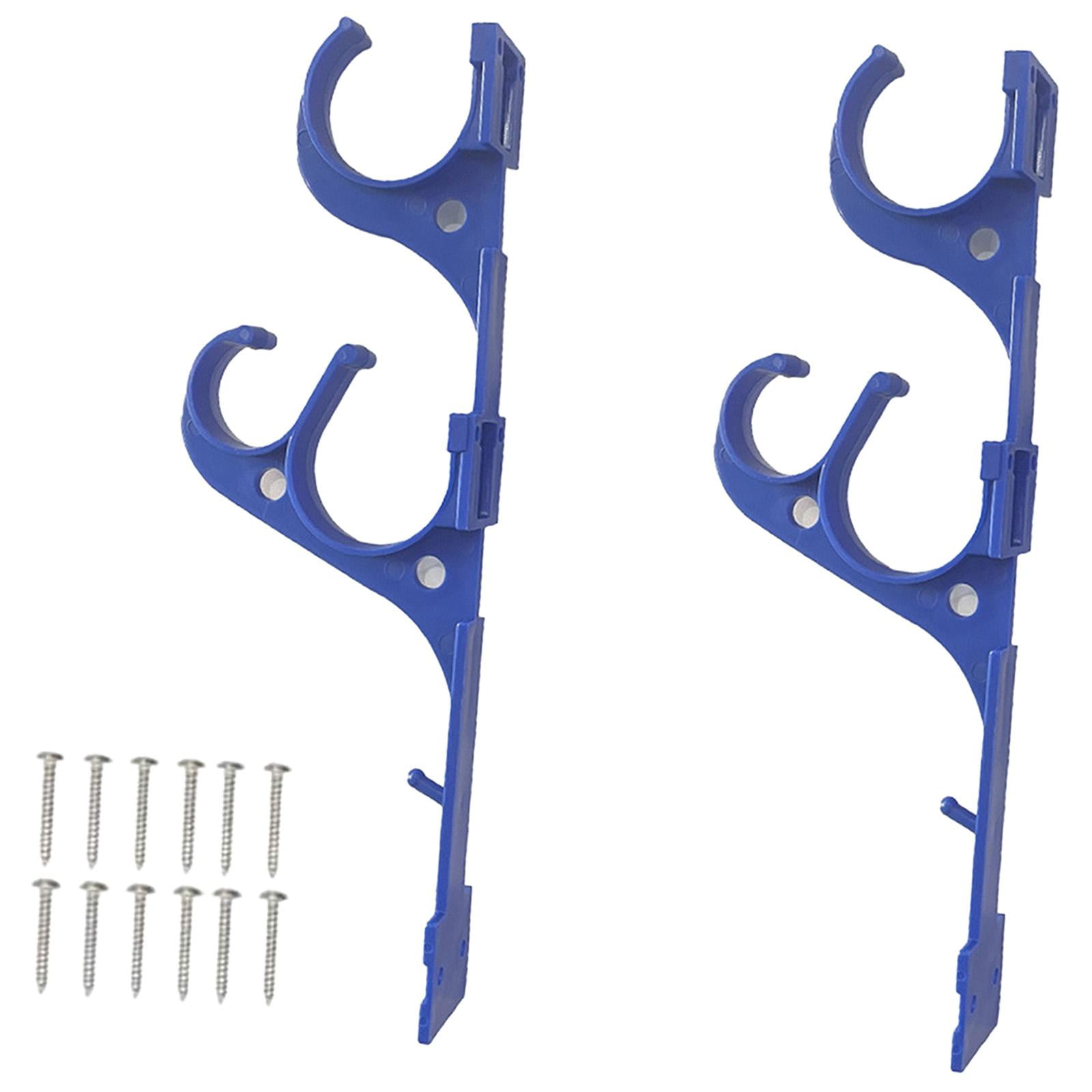 Magideal - 2 Ganchos Para Poste De Piscina, Colgador Flexible Para Cepillos, Soporte Para Herramientas, Soporte Para Red Desnatadora De Hojas, Cepillos De Jardín