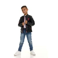 Chaqueta Moto De Cuero Sintético Para Niños Marvel Spider-Man Negra