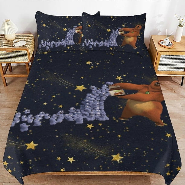 Juego de edredón Grizzy y los Lemmings, 3 piezas, funda nórdica, ropa de cama suave para todas las estaciones.
