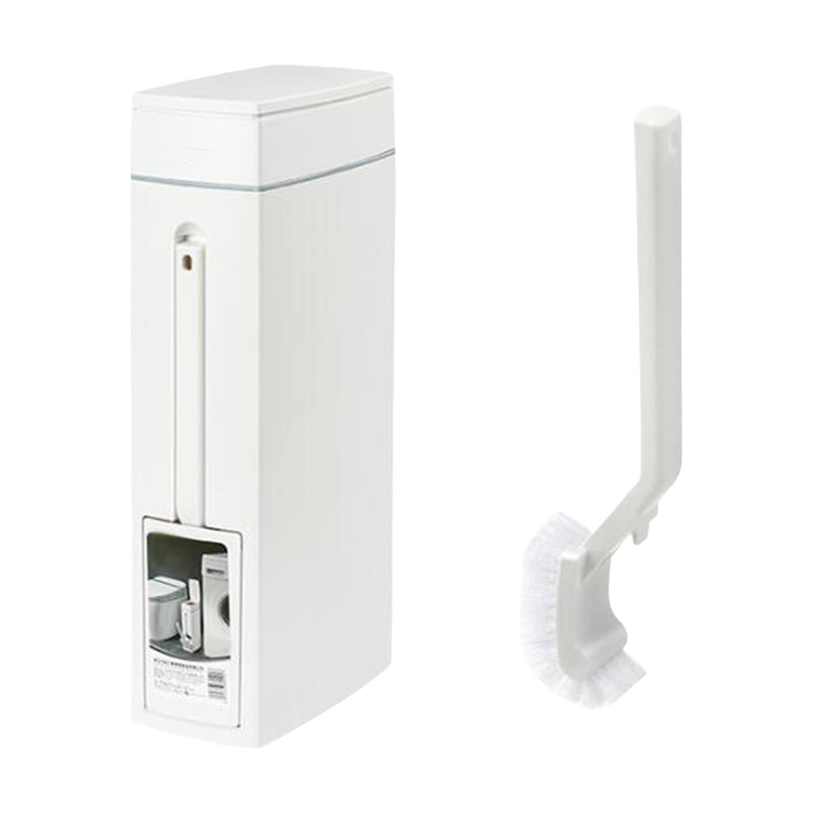Bothyi - Papelera De Baño Con Portaescobillas De Inodoro Papelera Delgada Blanca Con Escobilla De Inodoro