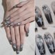 thumbnail image 2 of Uñas tipo press‑on Sun&Beam Nails Gris Negro con Estrellas (#263 L), 2 of 6