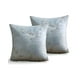 thumbnail image 1 of Pack De 2 Fundas De Cojines Satin Diseño Hojas 45cm X 45 Cm Celeste, 1 of 4